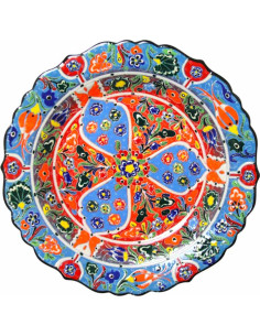 Colourful Turkish plate with raised petals