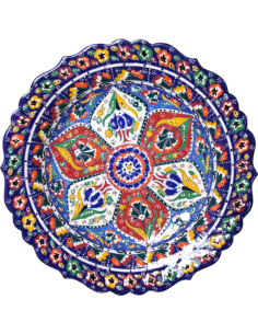 Blue Turkish plate with colourful raised star