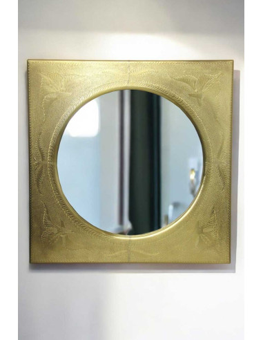 Miroir marocain moderne en cuivre