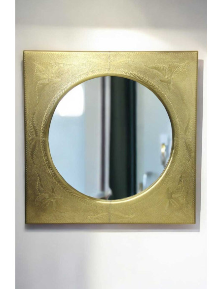 Miroir marocain moderne en cuivre