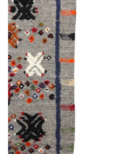 Wool rug in grey with orange and black Berber motifs, 40... 2