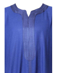 Djellaba pour homme à manches courtes, bleu roi 2