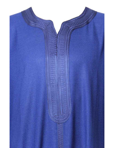 Djellaba pour homme à manches courtes, bleu roi