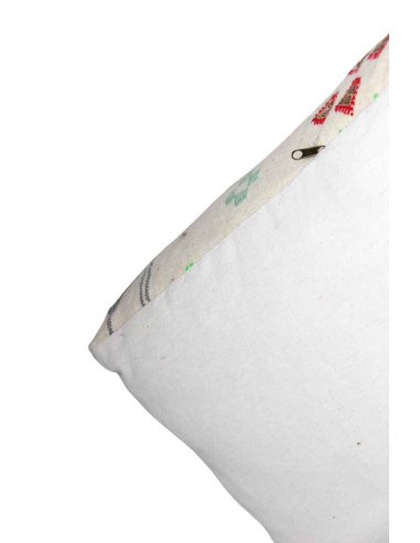 White wool floor cushion with Berber patterns