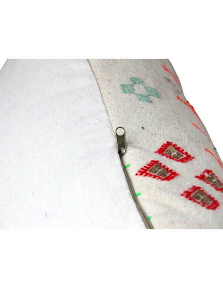 White wool floor cushion with Berber patterns