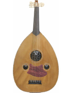 Light wood oud (oriental lute) with burgundy pickguard