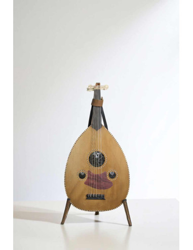 Oud (luth oriental) en bois clair à plaque...