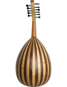 Oud (luth oriental) en bois naturel à rosace noire, modèle A 2