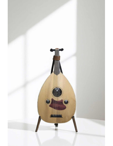 Natural wood oud (oriental lute), black...