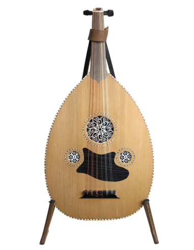 Oud (oriental lute) with white rosette and...