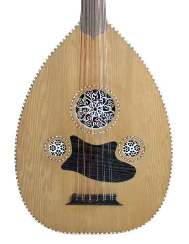 Oud (oriental lute) with white rosette and...