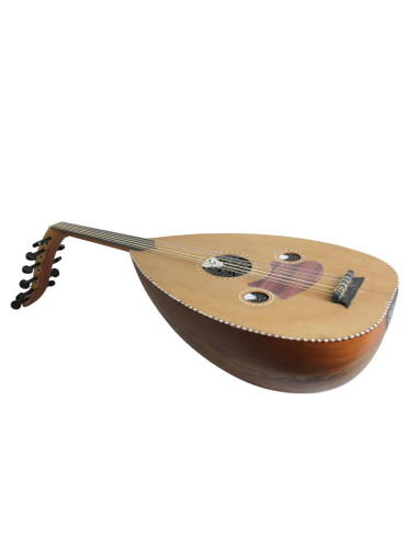 Natural wood oud (oriental lute), black...