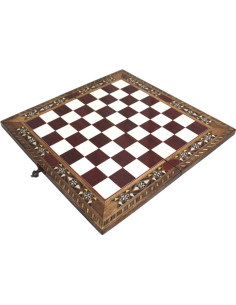 Jeu d'échecs en bois marqueté, plateau plat 2
