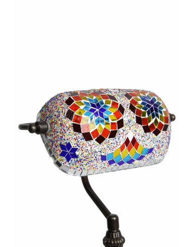 Turkish Multicolor Mosaic Banker's Lamp with...