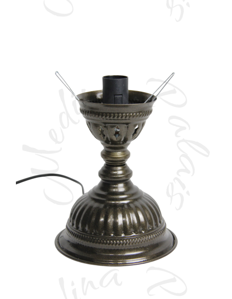 Turkish Mosaic Lamp with turquoise arabesques, 15 in