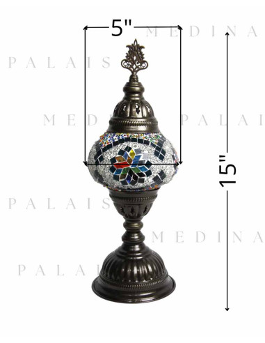 Turkish Mosaic Lamp with turquoise arabesques,...