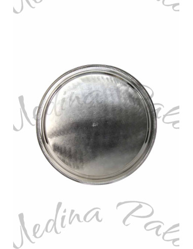 Moroccan Silver-Plated Copper Tray – 18.5 cm