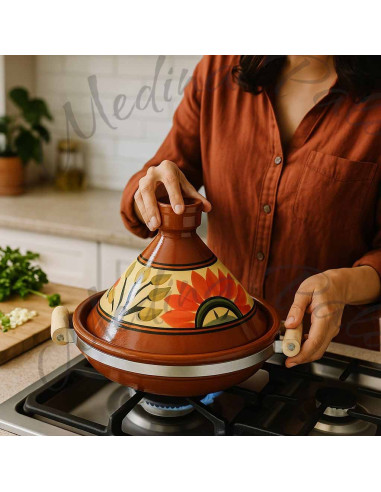 Tajine marocain de 11 pouces coloré Motif 4