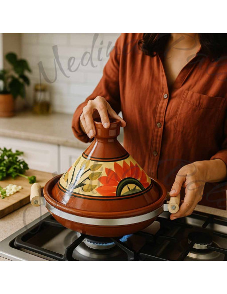 Tajine marocain de 11 pouces coloré Motif 4