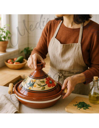 Tajine marocain de 11 pouces coloré Motif 3