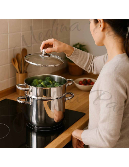 Stainless Steel Couscous Steamer 8 L – Polished