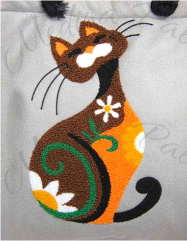 Tote bag with orange and black cat