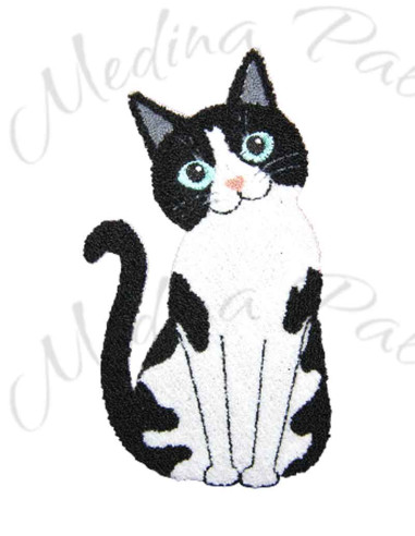 Tote bag caramel à chat noir et blanc
