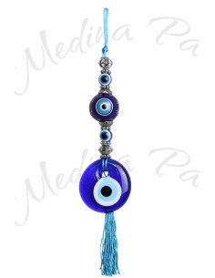 Hanging blue eye, sky blue tassel and blue bead