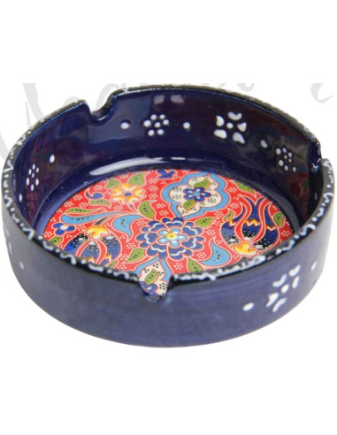Colorful blue ashtray
