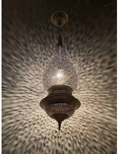 Lustre marocain goutte doré, grand modèle, 31 po