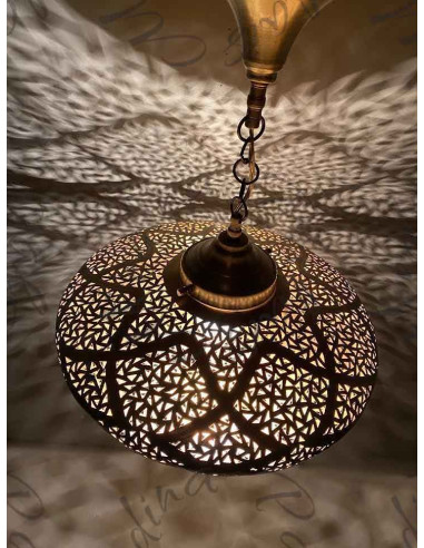 Plafonnier marocain ovale en cuivre ajouré, Ø...