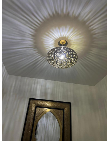 Plafonnier marocain ovale en cuivre ajouré, Ø...