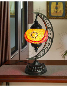 Turkish Moon Lamp, Red Mosaic T2