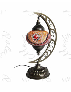 Turkish Moon Lamp, Red Mosaic T2 2