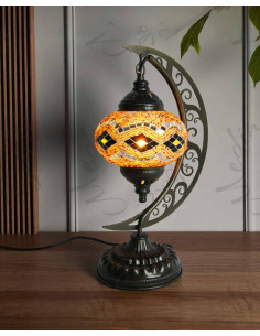 Turkish Moon Lamp, Brown Mosaic T2
