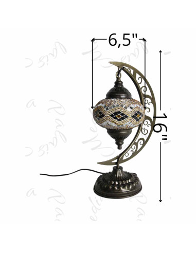 Lampe lune marron T2