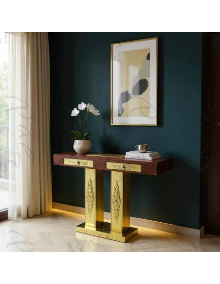 Table console de style Hollywood Regency