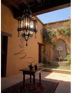 Suspension marocaine artisanale multicolore, 25 po