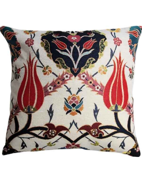 Ottoman Tulips Cushion Cover, 17 x 17 in
