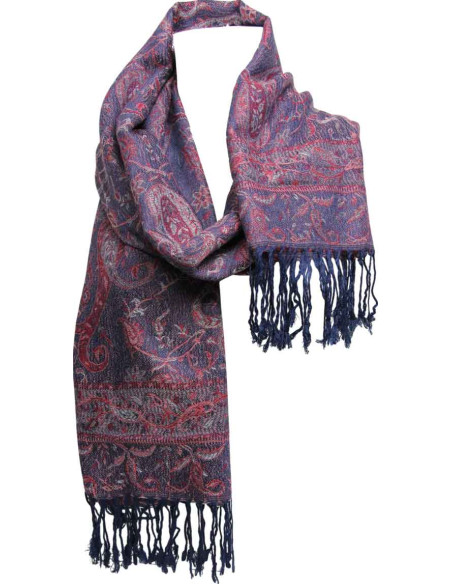 Foulard pashmina violet – motif cachemire