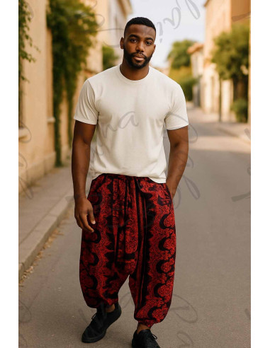 Sarouel de couleur rouge