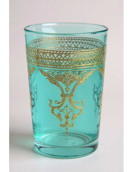 Verre à thé marocain bleu-vert