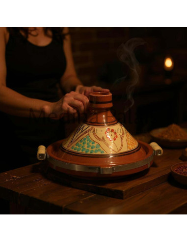 Tajine marocain de 12 pouces coloré Motif 5