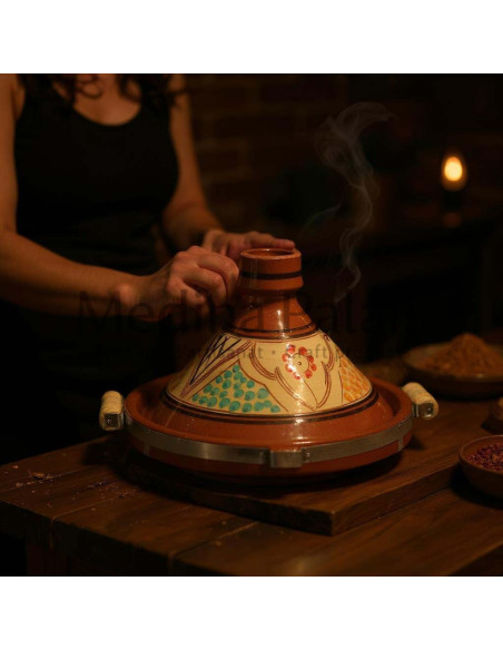 Tajine marocain de 12 pouces coloré Motif 5