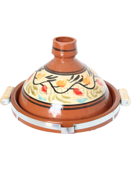 Tajine marocain en terre cuite 30 cm (12 po) – 4 à 6 personnes, branches fleuries