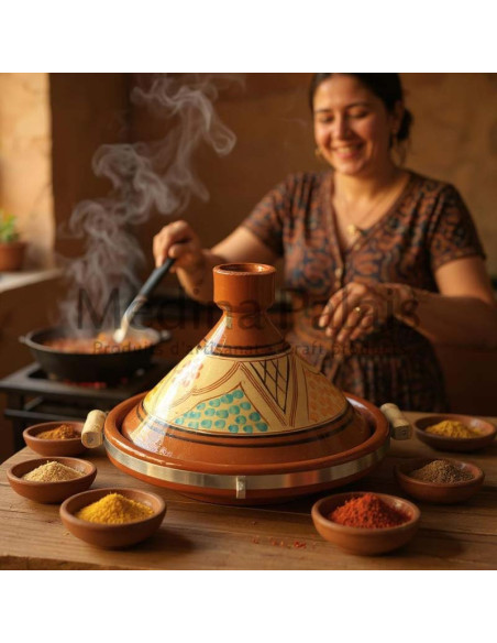 Tajine marocain de 13 pouces coloré Motif 5