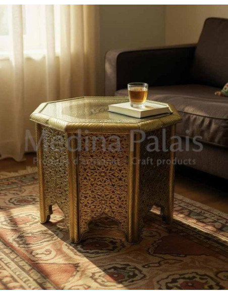 Hexagonal Moroccan side table T3
