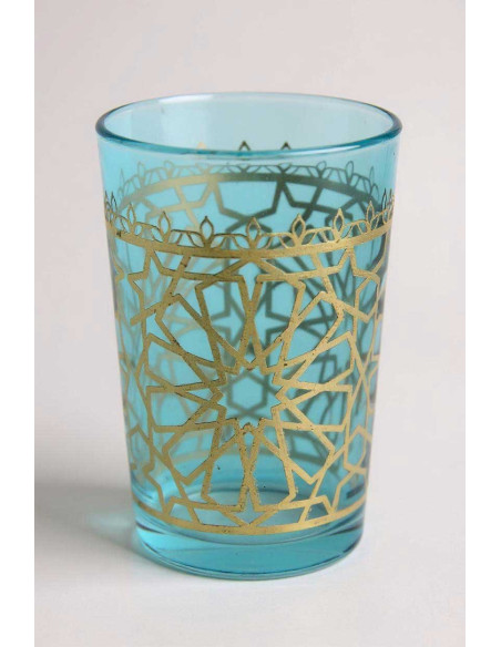 Verre à thé marocain zelige bleu