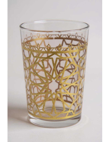 Pale Mauve Moroccan Tea Glass – Zellige Pattern