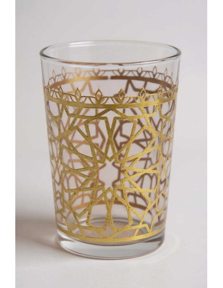 Pale Mauve Moroccan Tea Glass – Zellige Pattern
